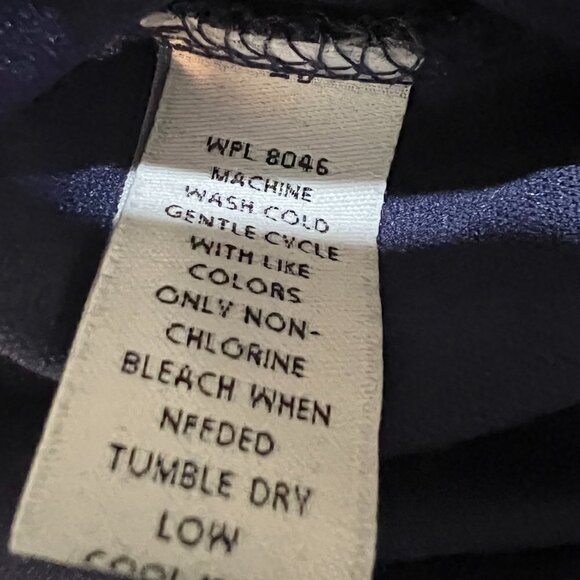 Style & Co Sophisticate Blue Lace Ruched 3/4 Sleeve Button Down Women's Size L - Picture 3 of 4